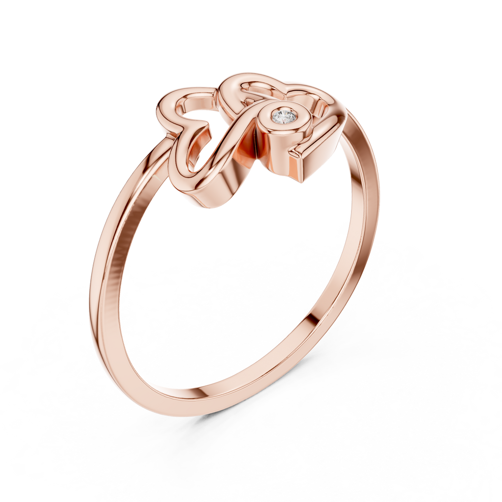 Amorielle Interlocking Heart Lab Grown Diamond Ring