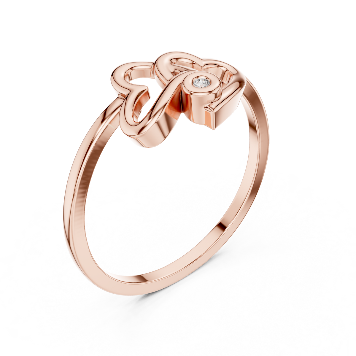Amorielle Interlocking Heart Lab Grown Diamond Ring