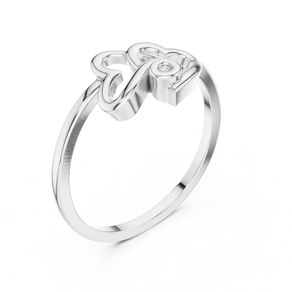 Amorielle Interlocking Heart Lab Grown Diamond Ring