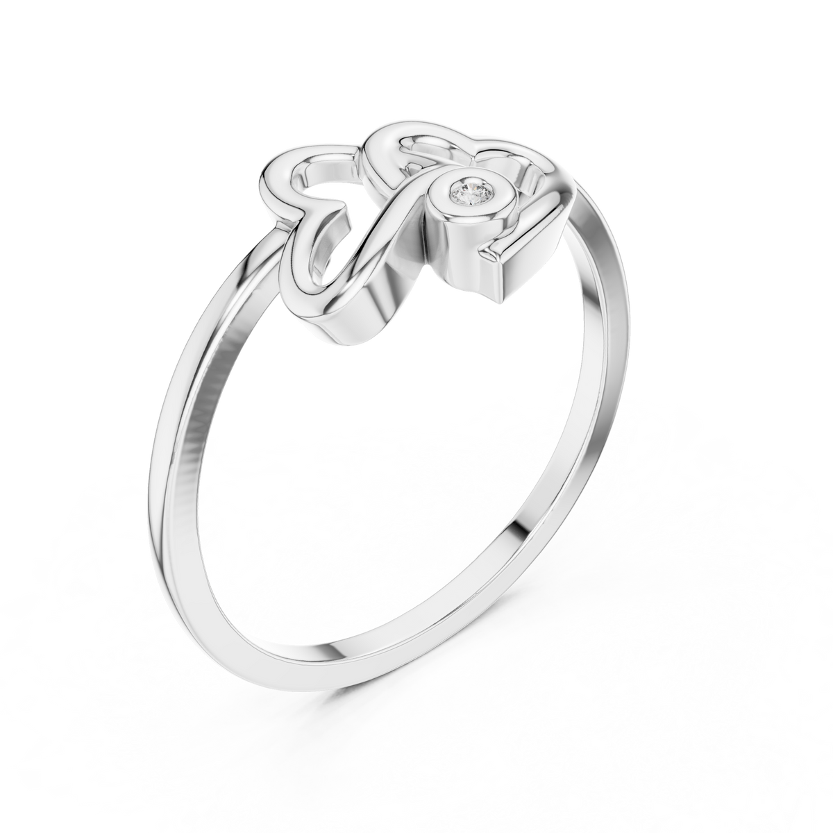 Amorielle Interlocking Heart Lab Grown Diamond Ring