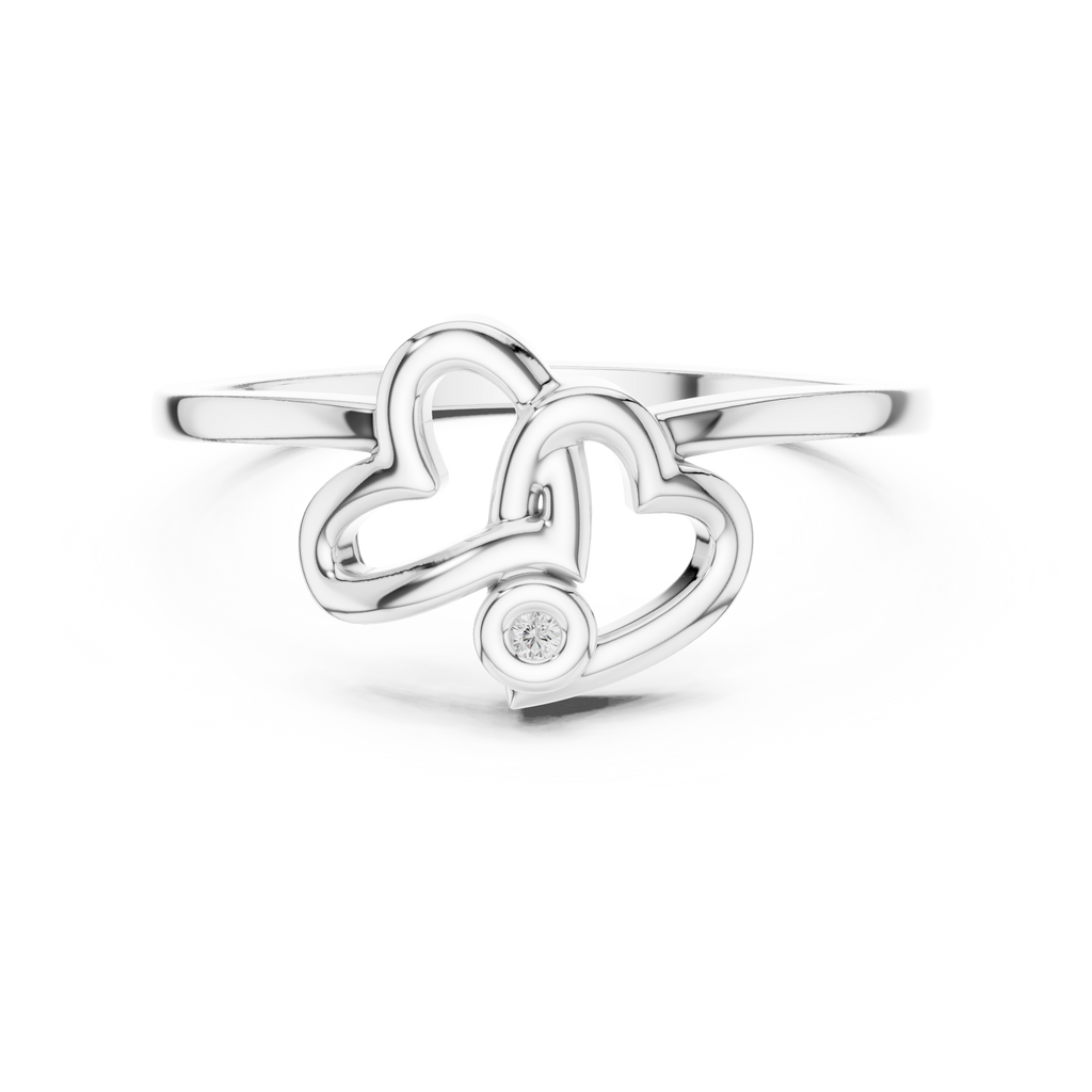 Amorielle Interlocking Heart Lab Grown Diamond Ring