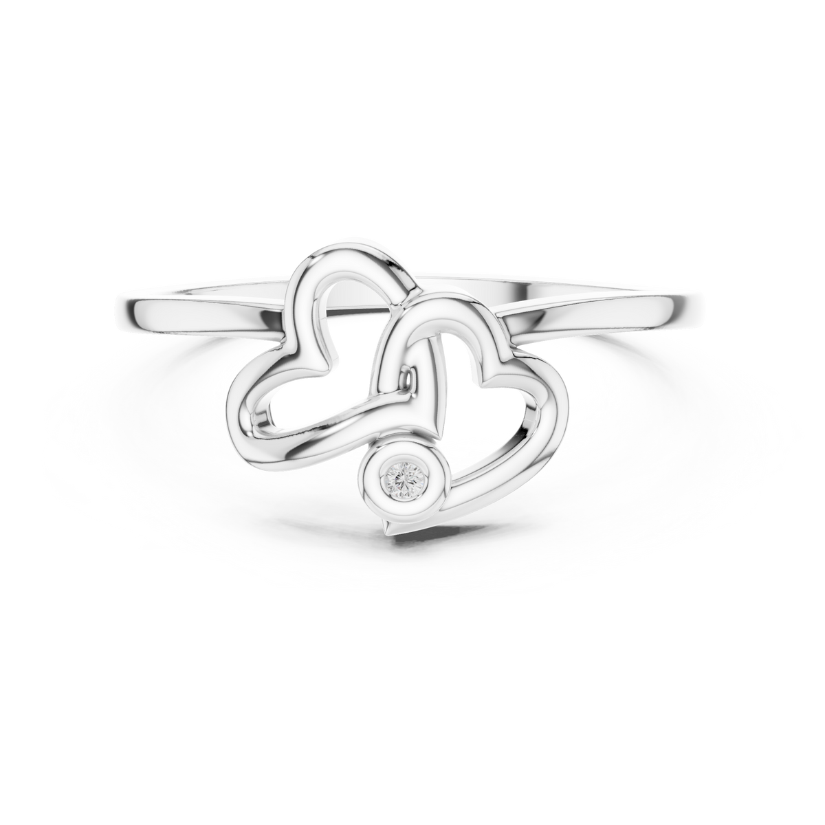 Amorielle Interlocking Heart Lab Grown Diamond Ring