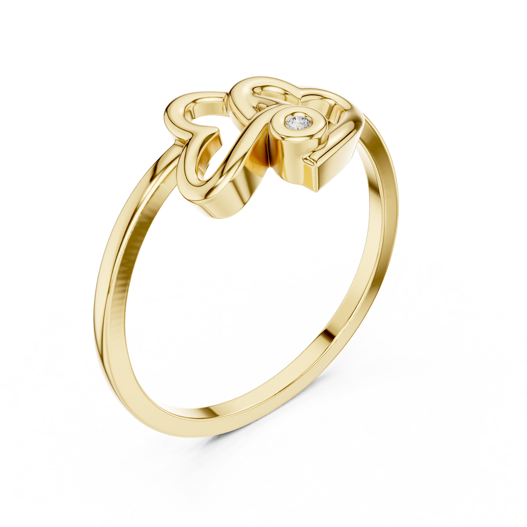 Amorielle Interlocking Heart Lab Grown Diamond Ring
