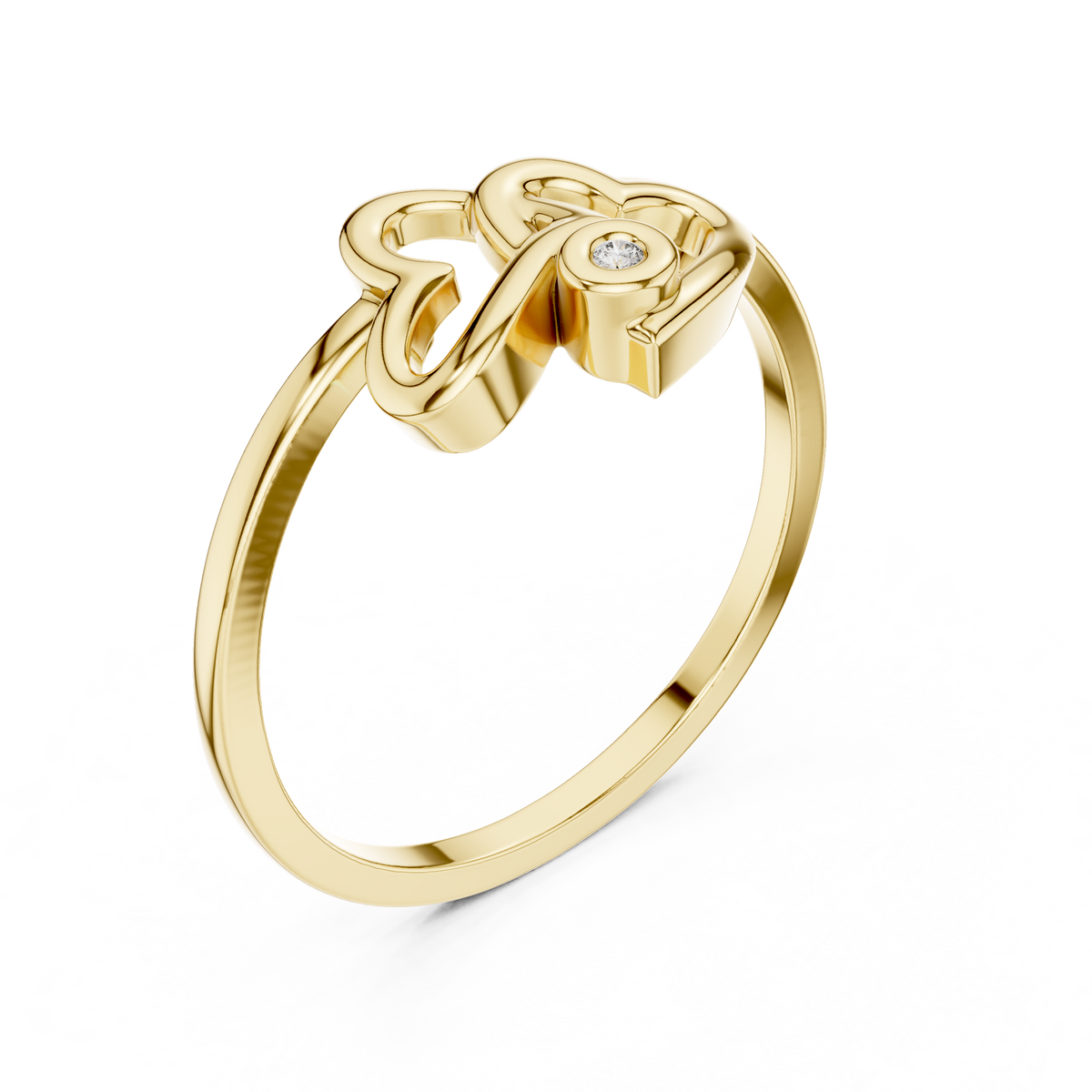 Amorielle Interlocking Heart Lab Grown Diamond Ring