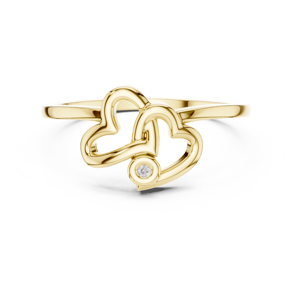 Amorielle Interlocking Heart Lab Grown Diamond Ring