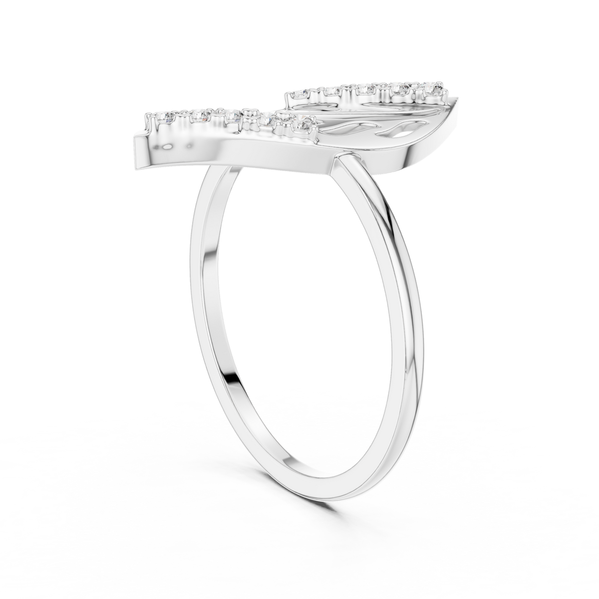 Sculpted Leaf Lab Grown Diamond Ring for Women