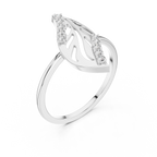 Sculpted Leaf Lab Grown Diamond Ring for Women