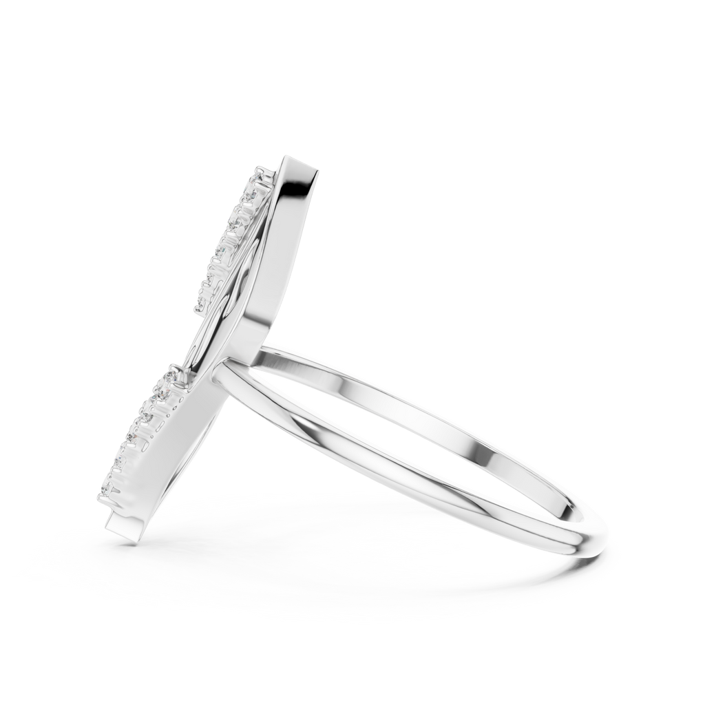 Sculpted Leaf Lab Grown Diamond Ring for Women