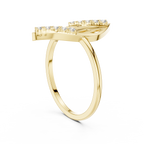 Sculpted Leaf Lab Grown Diamond Ring for Women