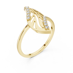 Sculpted Leaf Lab Grown Diamond Ring for Women