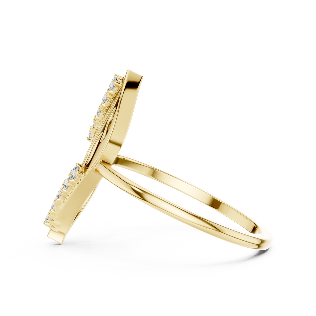 Sculpted Leaf Lab Grown Diamond Ring for Women
