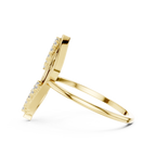 Sculpted Leaf Lab Grown Diamond Ring for Women