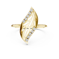 Sculpted Leaf Lab Grown Diamond Ring for Women