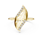 Sculpted Leaf Lab Grown Diamond Ring for Women