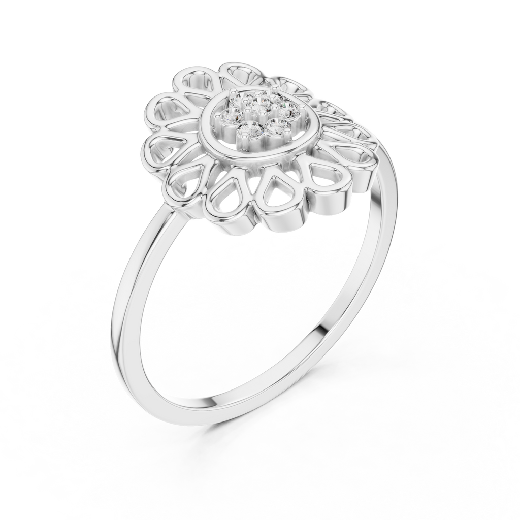 Radiant Petal Halo Lab Grown Diamond Ring for Women