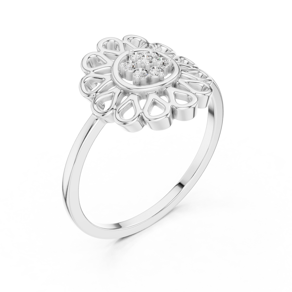 Radiant Petal Halo Lab Grown Diamond Ring for Women