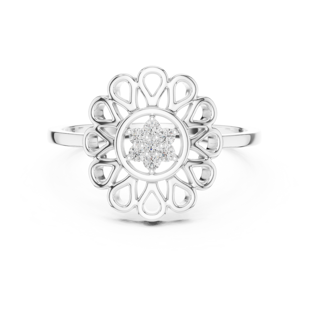 Radiant Petal Halo Lab Grown Diamond Ring for Women