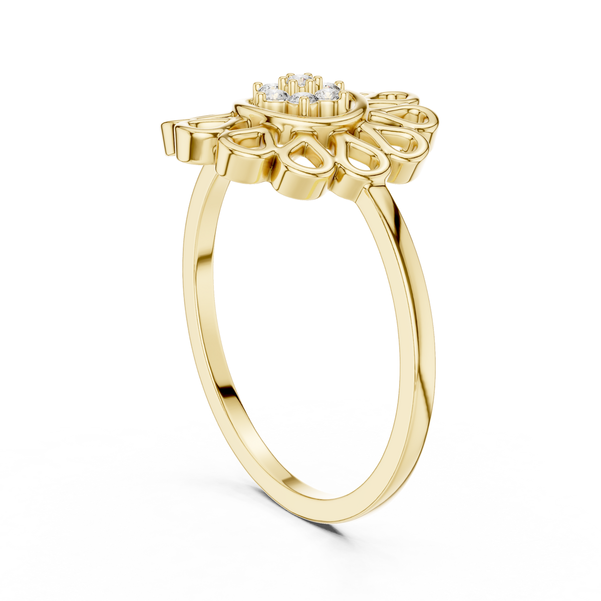Radiant Petal Halo Lab Grown Diamond Ring for Women