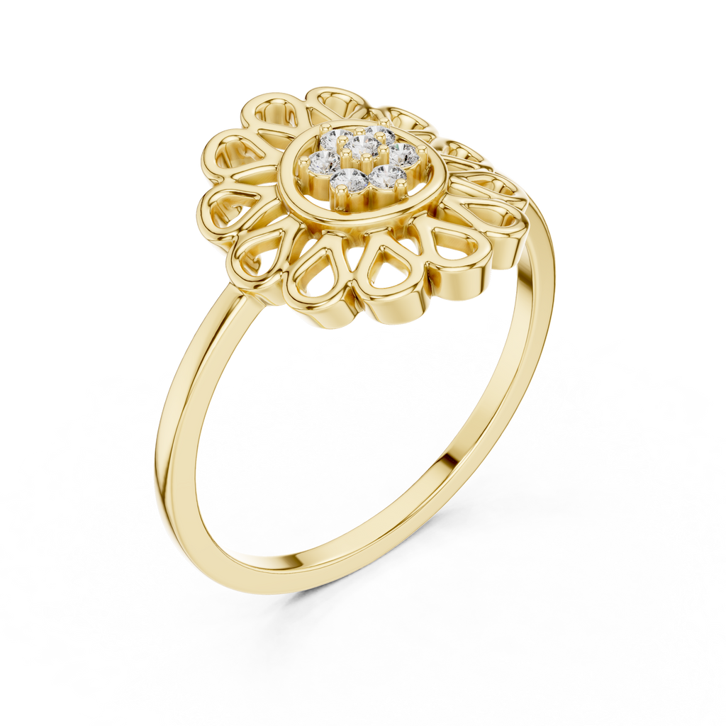 Radiant Petal Halo Lab Grown Diamond Ring for Women