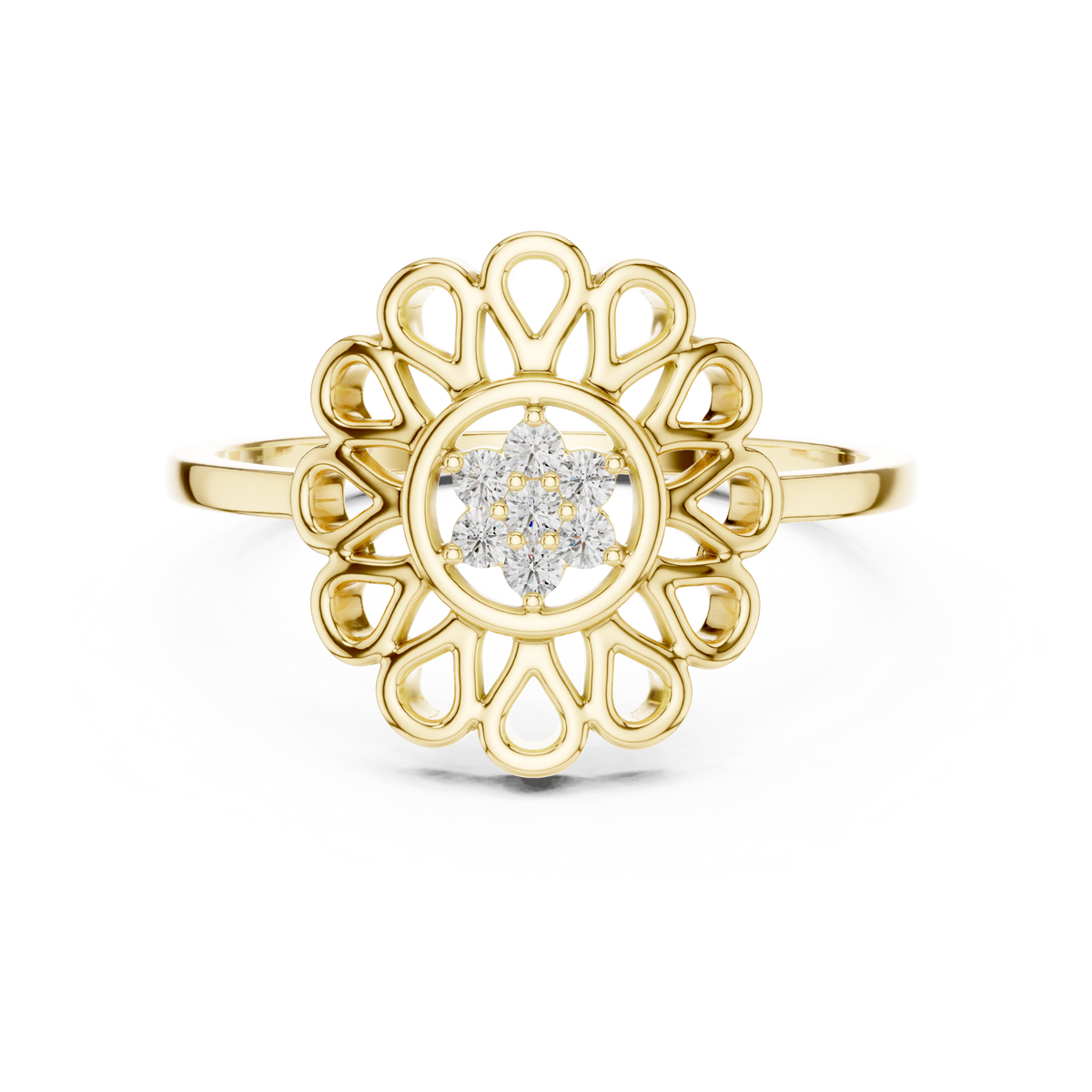 Radiant Petal Halo Lab Grown Diamond Ring for Women