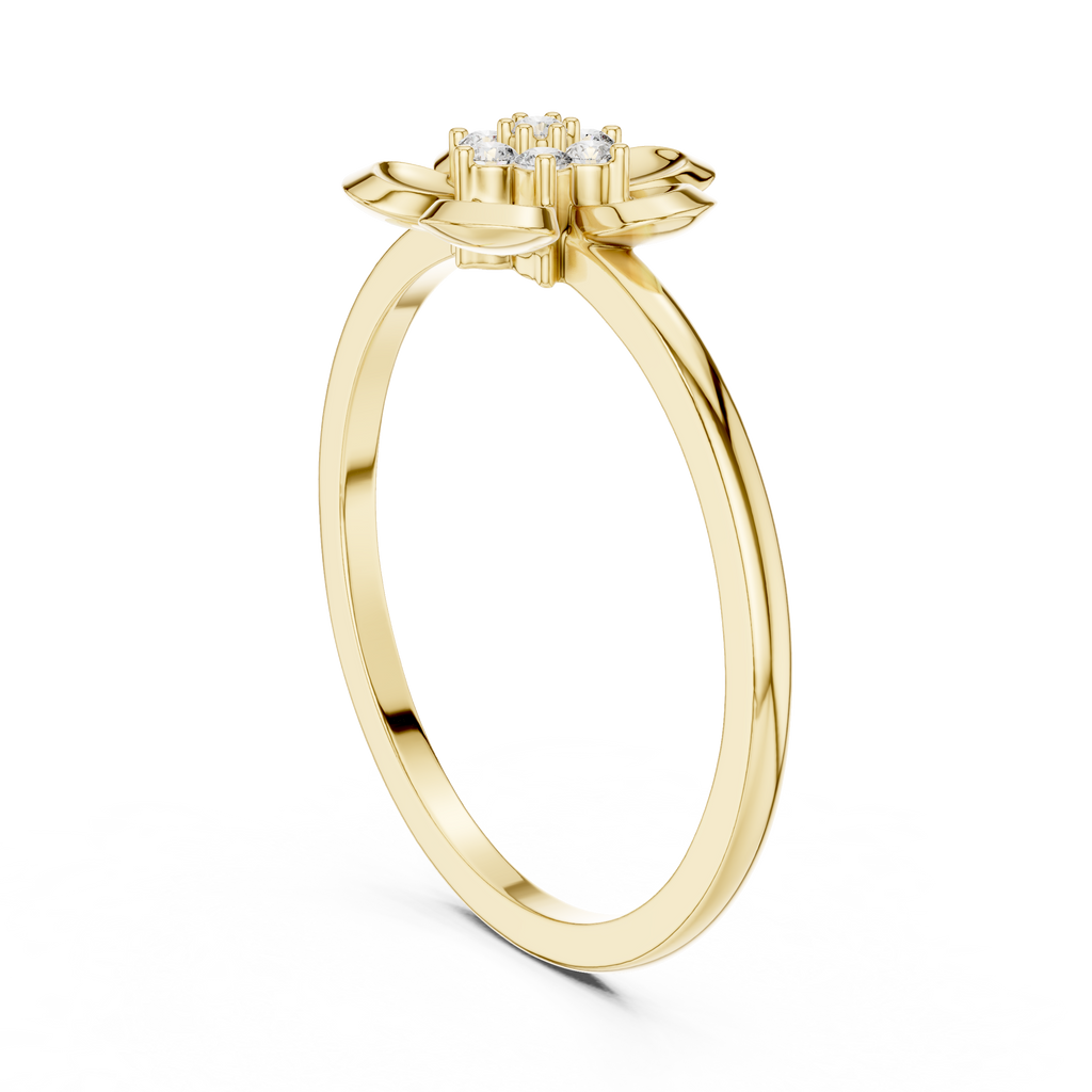 Golden Petal Lab Grown Diamond Ring for Women