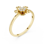 Golden Petal Lab Grown Diamond Ring for Women