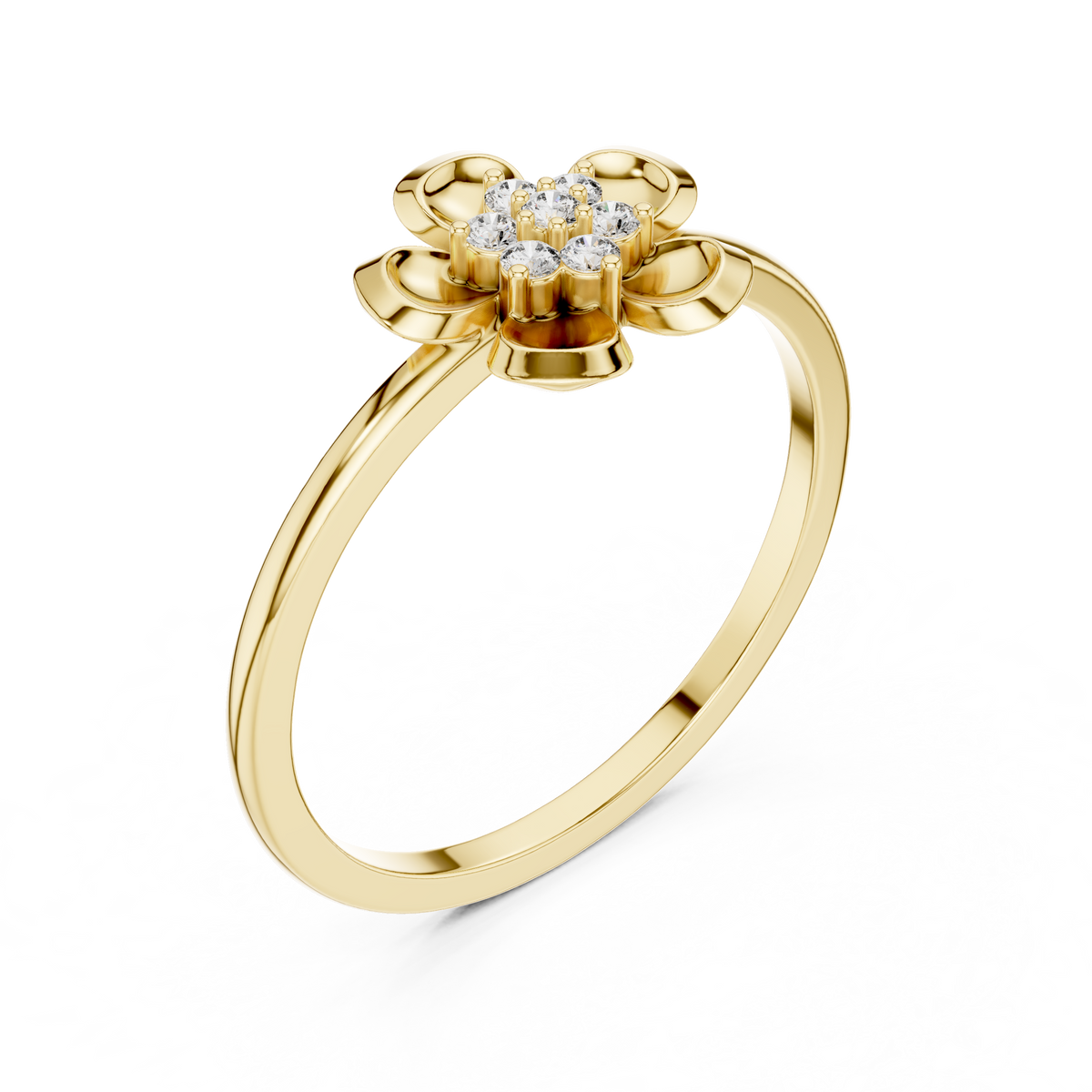 Golden Petal Lab Grown Diamond Ring for Women