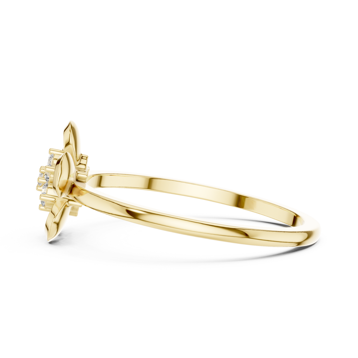 Golden Petal Lab Grown Diamond Ring for Women