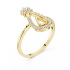 Teardrop Halo Lab Grown Diamond Ring for Women