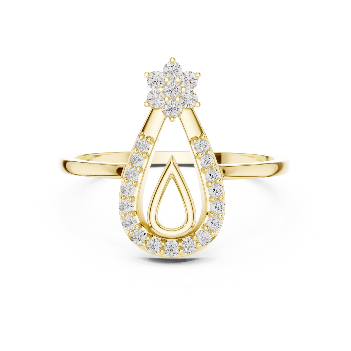 Teardrop Halo Lab Grown Diamond Ring for Women