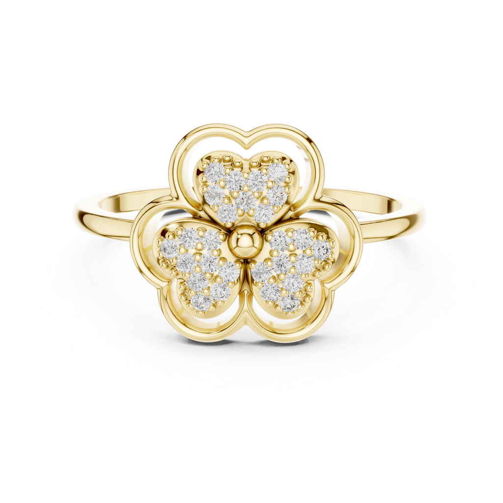 Amorette Trifolium Lab Grown Diamond Ring
