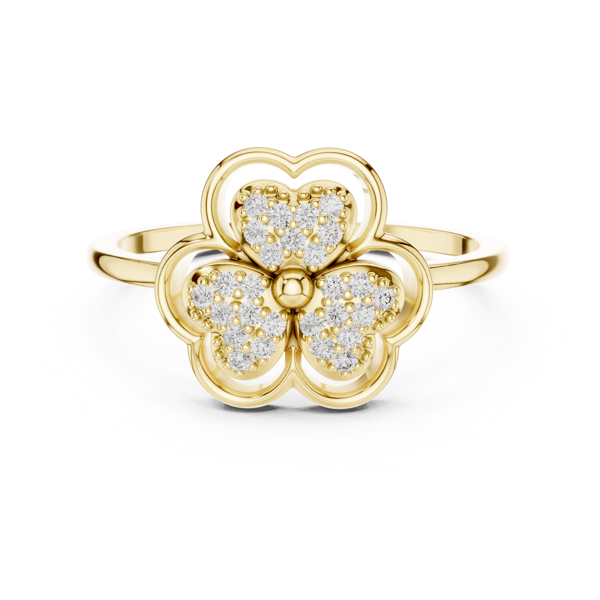 Amorette Trifolium Lab Grown Diamond Ring