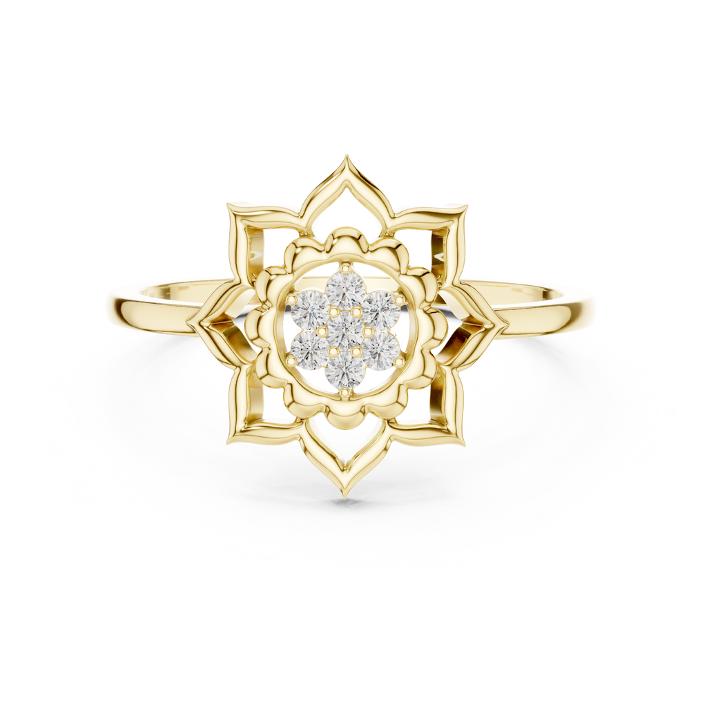 Zarelle Lotus Crest Lab Grown Diamond Ring