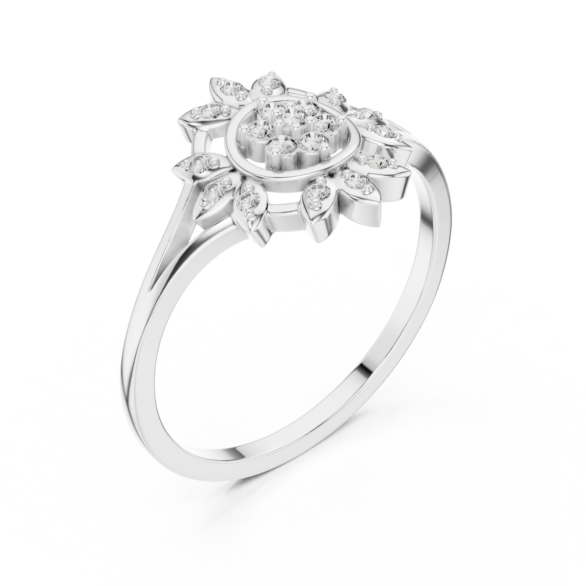 Aurelia Floral Halo Lab Grown Diamond Ring