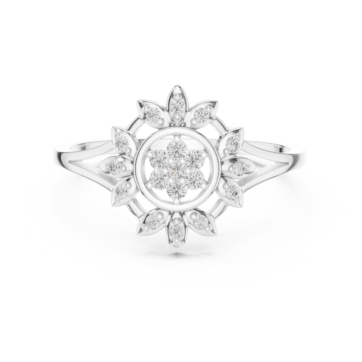 Aurelia Floral Halo Lab Grown Diamond Ring