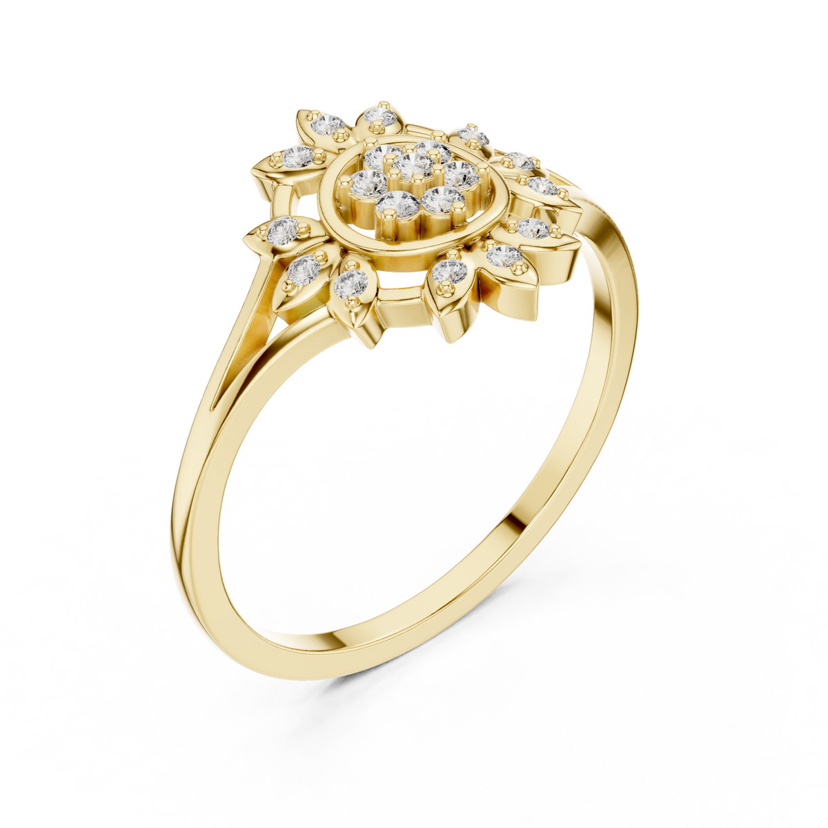 Aurelia Floral Halo Lab Grown Diamond Ring