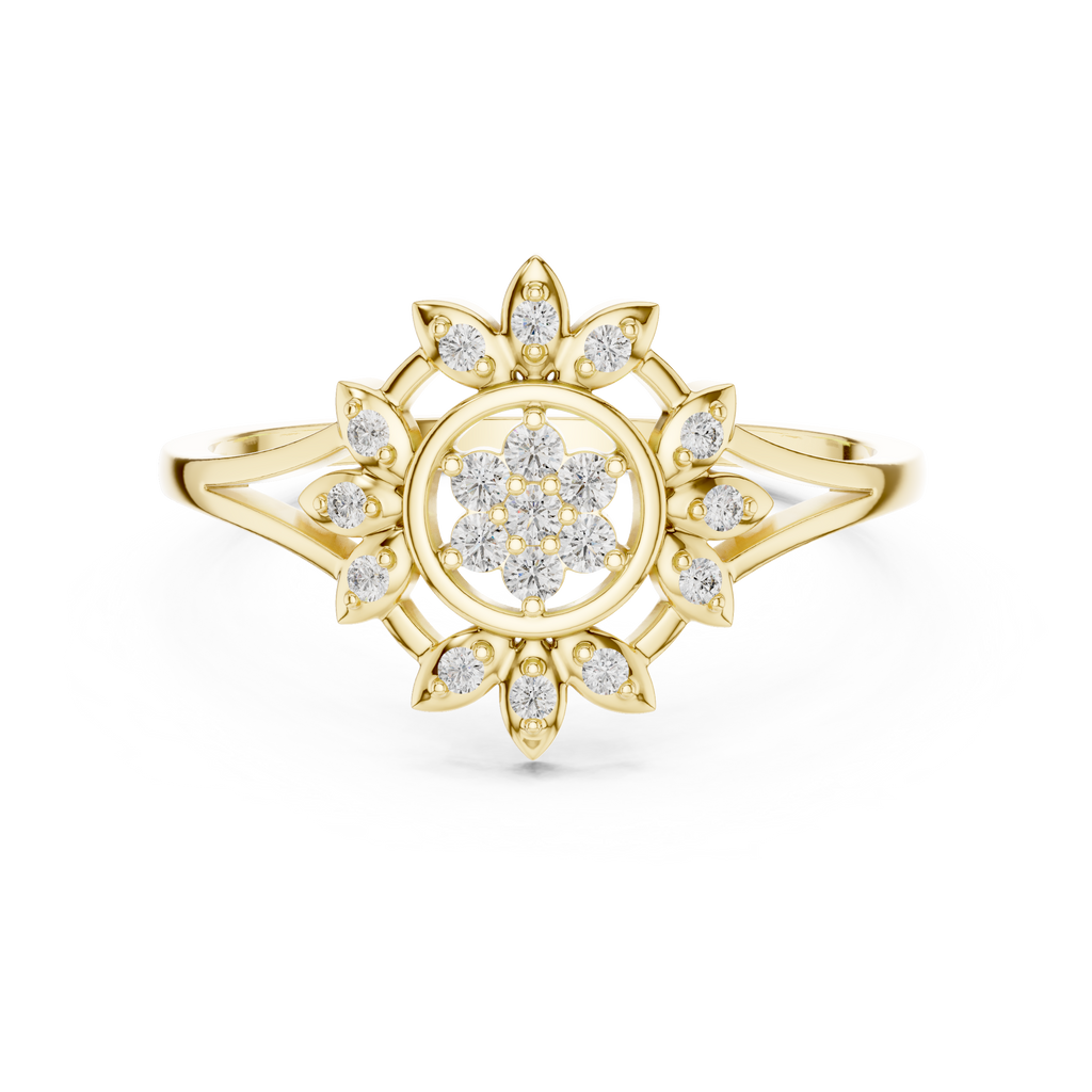 Aurelia Floral Halo Lab Grown Diamond Ring