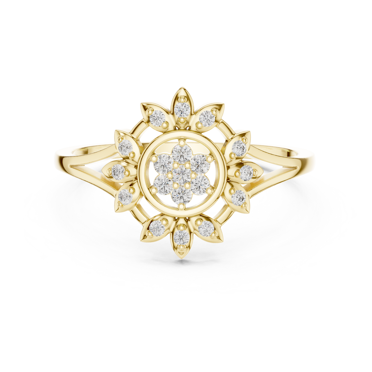 Aurelia Floral Halo Lab Grown Diamond Ring