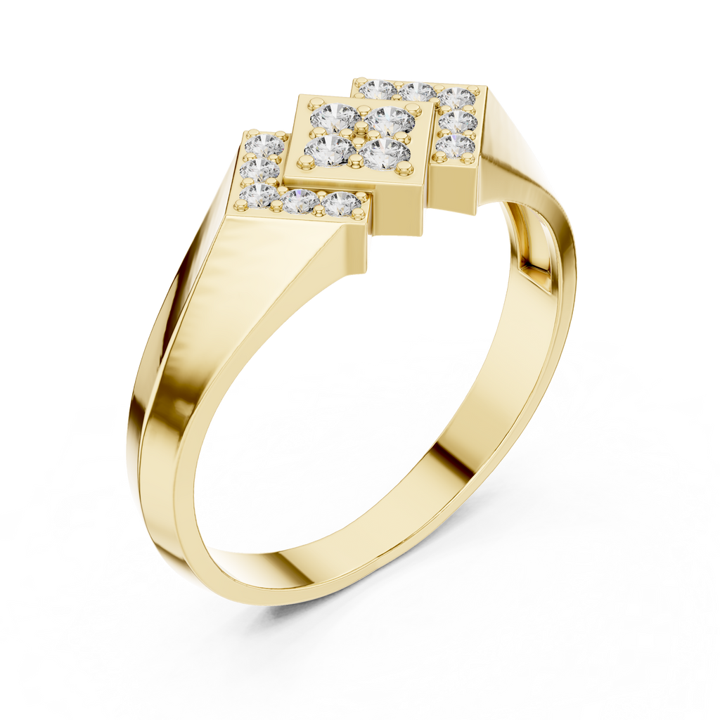 Veyra Geometric Lab Grown Diamond Ring in Real Gold