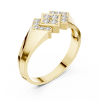Veyra Geometric Lab Grown Diamond Ring in Real Gold