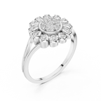 Celestine Bloom Lab Grown Diamond Floral Halo Ring