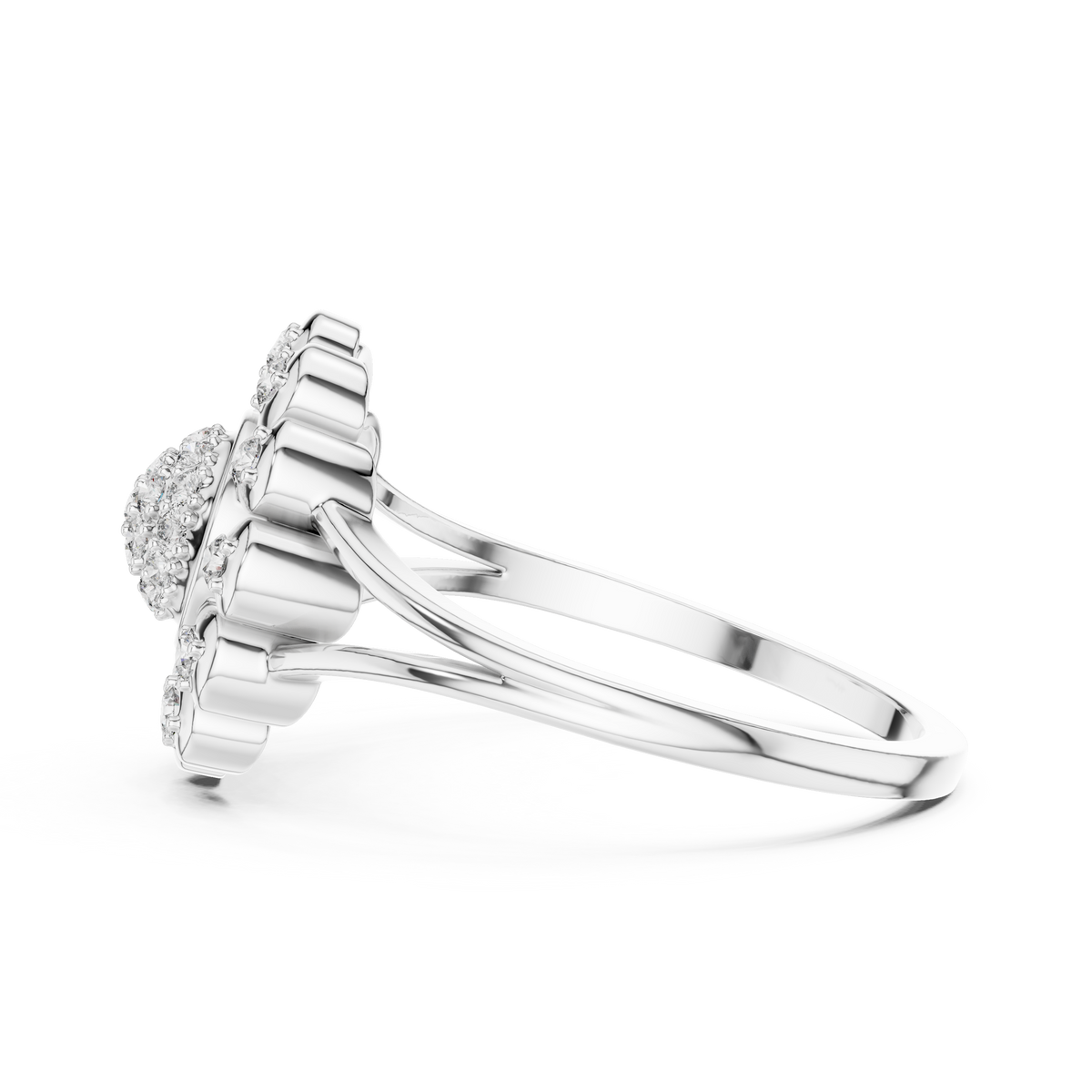Celestine Bloom Lab Grown Diamond Floral Halo Ring