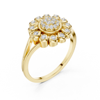 Celestine Bloom Lab Grown Diamond Floral Halo Ring