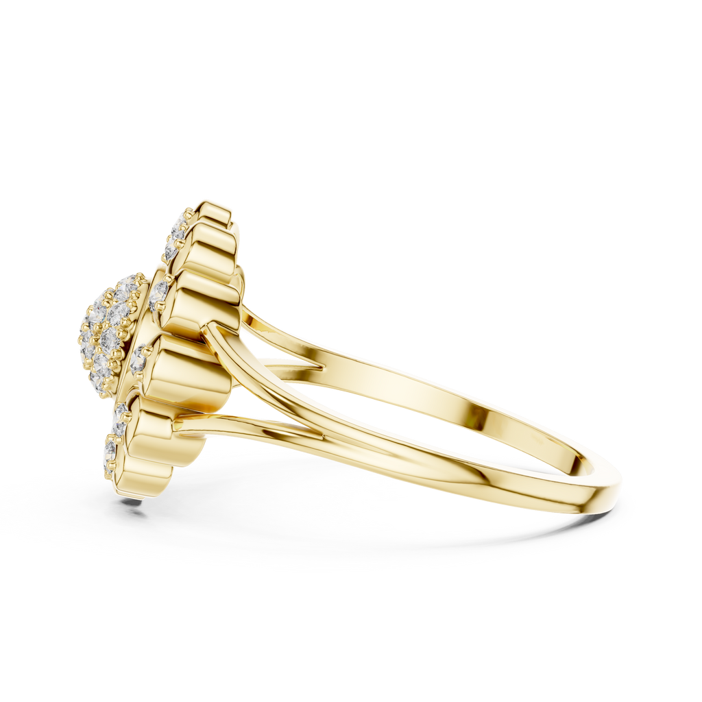 Celestine Bloom Lab Grown Diamond Floral Halo Ring