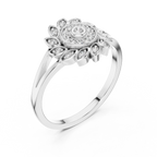 Aurelia Bloom Lab Grown Diamond Floral Ring for Women | Real Gold & Silver