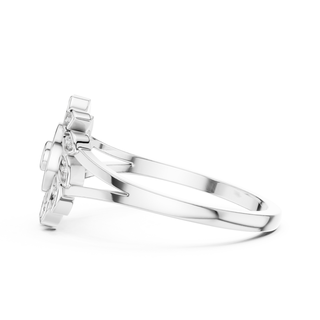 Aurelia Bloom Lab Grown Diamond Floral Ring for Women | Real Gold & Silver