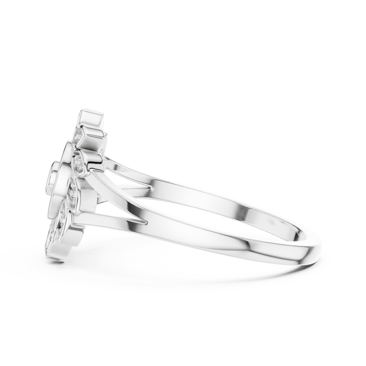 Aurelia Bloom Lab Grown Diamond Floral Ring for Women | Real Gold & Silver