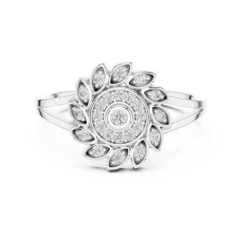 Aurelia Bloom Lab Grown Diamond Floral Ring for Women | Real Gold & Silver