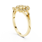 Aurelia Bloom Lab Grown Diamond Floral Ring for Women | Real Gold & Silver