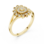 Aurelia Bloom Lab Grown Diamond Floral Ring for Women | Real Gold & Silver